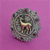 Oxidised Adjustable Ring with 2 Tone Plating