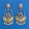 Oxidised Long Earring with 2 Tone Plating