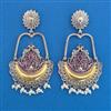 Oxidised Long Earring with 2 Tone Plating