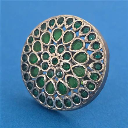 Oxidised Adjustable Ring with Rhodium Plating