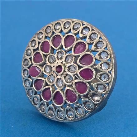 Oxidised Adjustable Ring with Rhodium Plating
