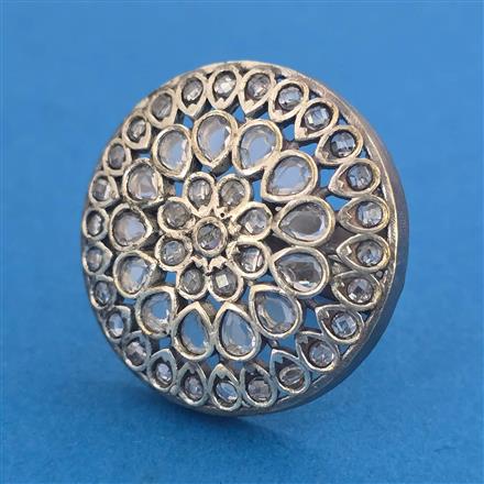 Oxidised Adjustable Ring with Rhodium Plating