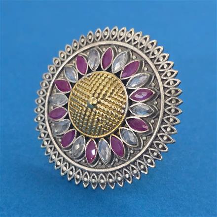 Oxidised Adjustable Ring with Rhodium Plating