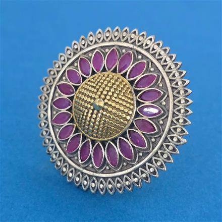 Oxidised Adjustable Ring with Rhodium Plating
