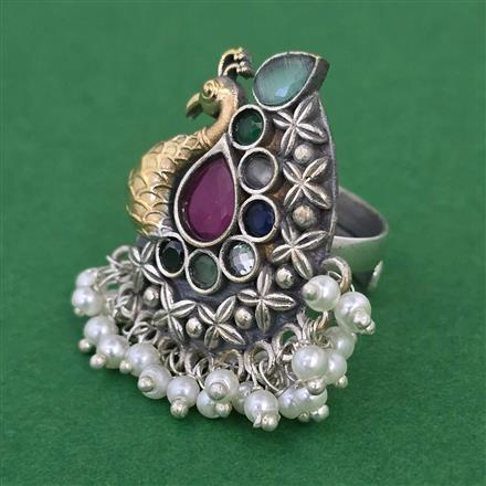 Oxidised Birds Ring with 2 Tone Plating