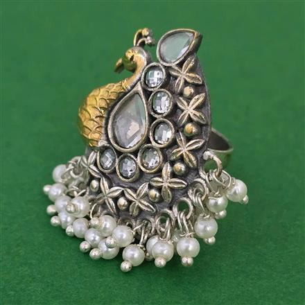 Oxidised Birds Ring with 2 Tone Plating