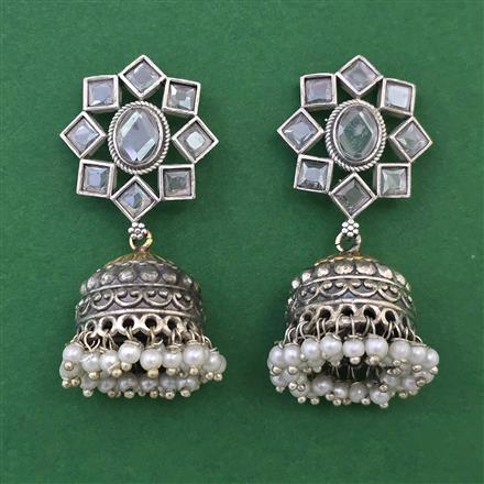 Oxidised Jhumki with 2 Tone Plating