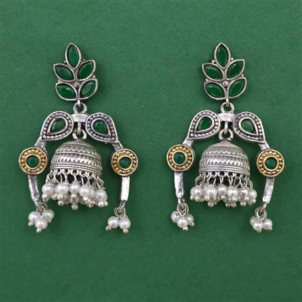 Oxidised Classic Earring with 2 Tone Plating