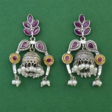 Oxidised Classic Earring with 2 Tone Plating