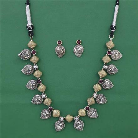 Oxidised Birds Necklace with 2 Tone Plating