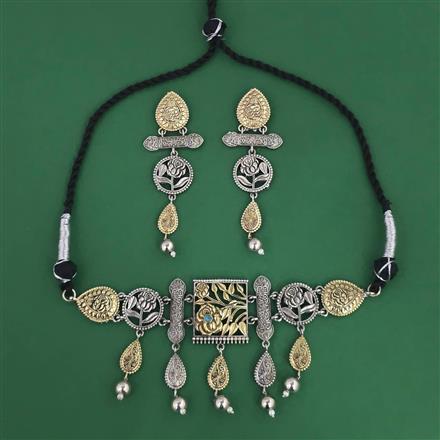 Oxidised Classic Necklace with 2 Tone Plating