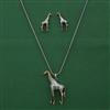 Oxidised Animal Pendant Set with 2 Tone Plating