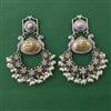 Oxidised Long Earring with 2 Tone Plating
