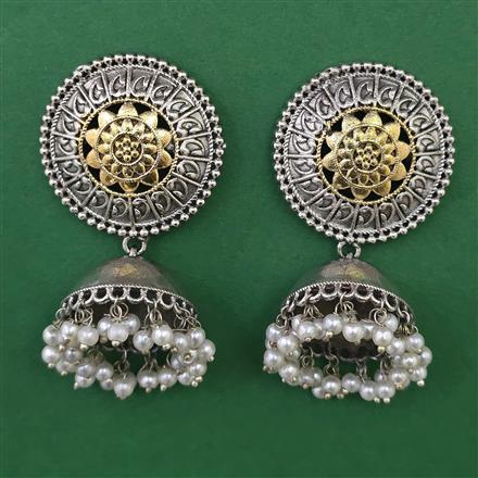 Oxidised Jhumki with 2 Tone Plating