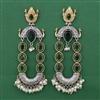 Oxidised Long Earring with 2 Tone Plating