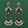 Oxidised Long Earring with 2 Tone Plating