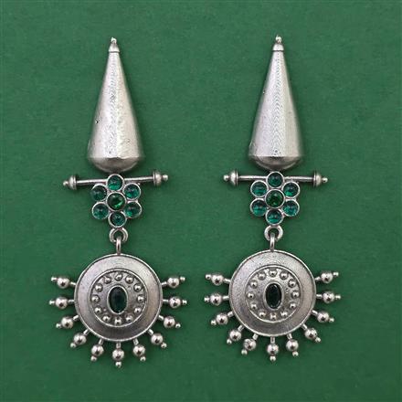 Oxidised Classic Earring with Rhodium Plating