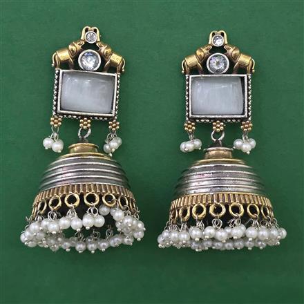 Oxidised Jhumki with 2 Tone Plating