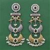 Oxidised Long Earring with 2 Tone Plating