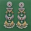 Oxidised Long Earring with 2 Tone Plating