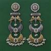Oxidised Long Earring with 2 Tone Plating