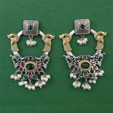 Oxidised Birds Earring with 2 Tone Plating