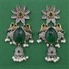 Oxidised Pearl Earring with 2 Tone Plating