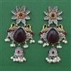 Oxidised Pearl Earring with 2 Tone Plating