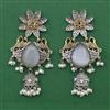 Oxidised Pearl Earring with 2 Tone Plating