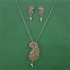 Oxidised Long Pendant Set with 2 Tone Plating