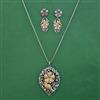Oxidised Birds Pendant Set with 2 Tone Plating