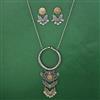 Oxidised Long Pendant Set with 2 Tone Plating
