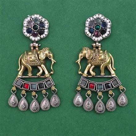 Oxidised Animal Earring with 2 Tone Plating