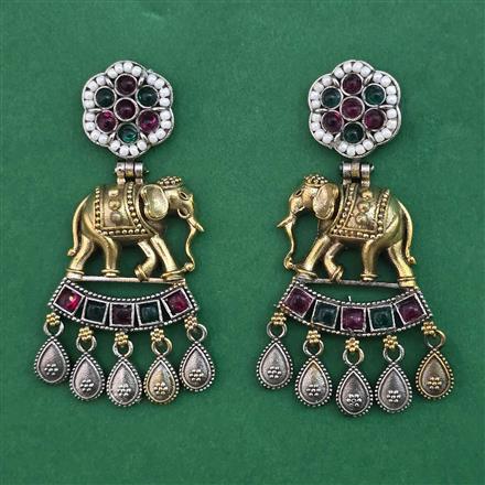 Oxidised Animal Earring with 2 Tone Plating