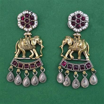Oxidised Animal Earring with 2 Tone Plating