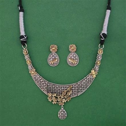 Oxidised Classic Necklace with 2 Tone Plating