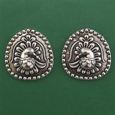 Oxidised Birds Earring with Rhodium Plating