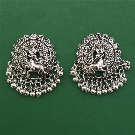 Oxidised Animal Earring with Rhodium Plating