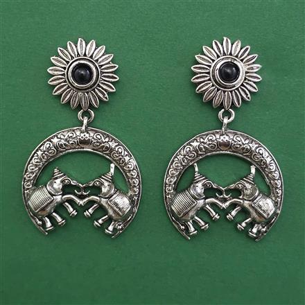 Oxidised Animal Earring with Rhodium Plating