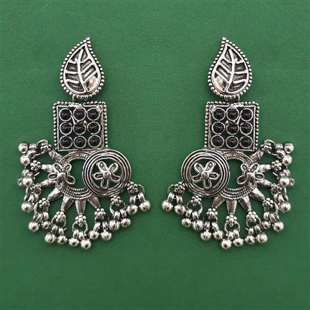 Oxidised Classic Earring with Rhodium Plating