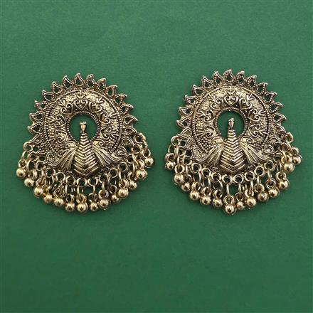 Oxidised Birds Earring with Mehndi Plating