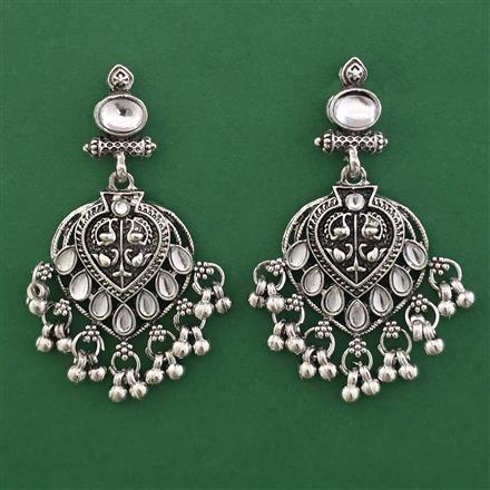 Oxidised Classic Earring with Rhodium Plating