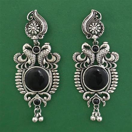 Oxidised Classic Earring with Rhodium Plating