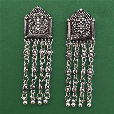 Oxidised Classic Earring with Rhodium Plating