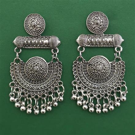 Oxidised Classic Earring with Rhodium Plating