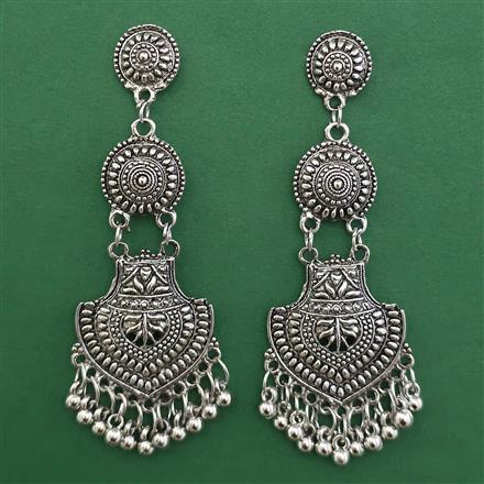 Oxidised Classic Earring with Rhodium Plating