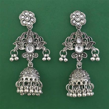 Oxidised Classic Earring with Rhodium Plating