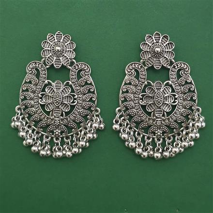 Oxidised Classic Earring with Rhodium Plating