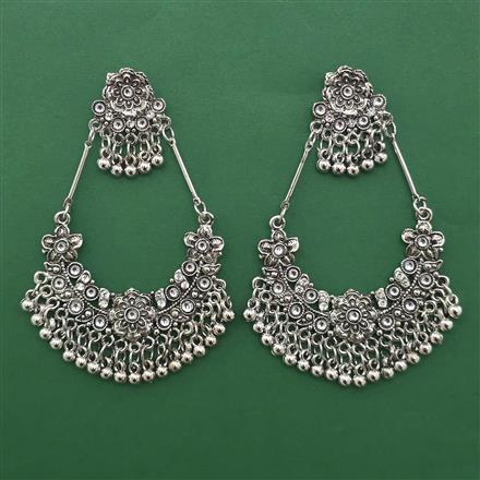 Oxidised Classic Earring with Rhodium Plating
