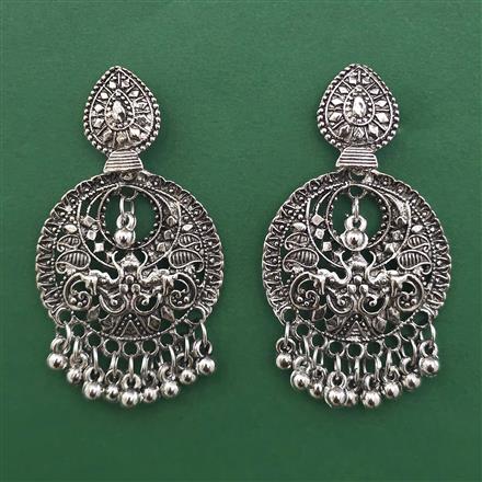 Oxidised Classic Earring with Rhodium Plating